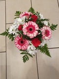 Orangen-Gerbera Handstrauß