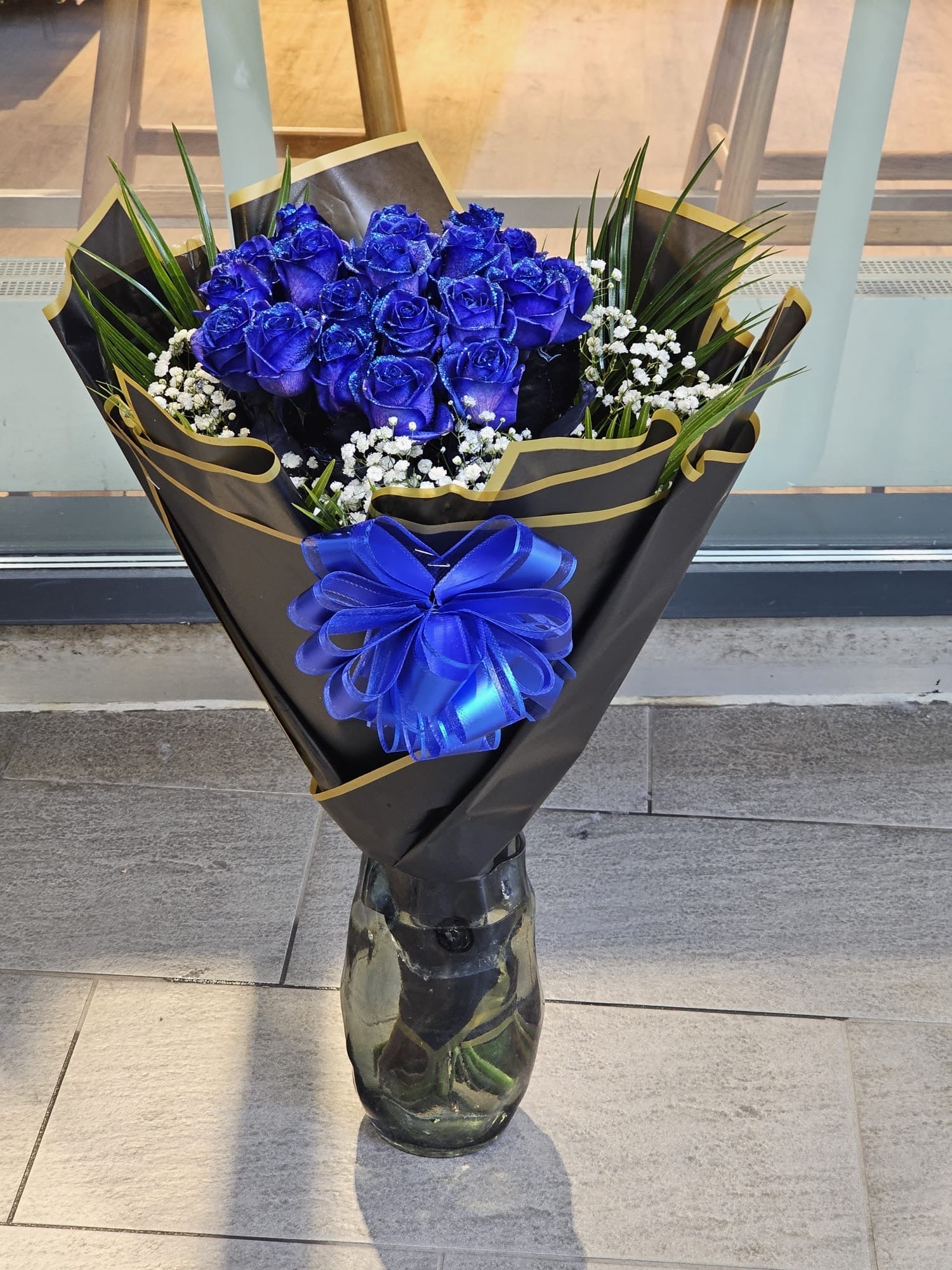 Blaue Rosen – Luxusstrauß