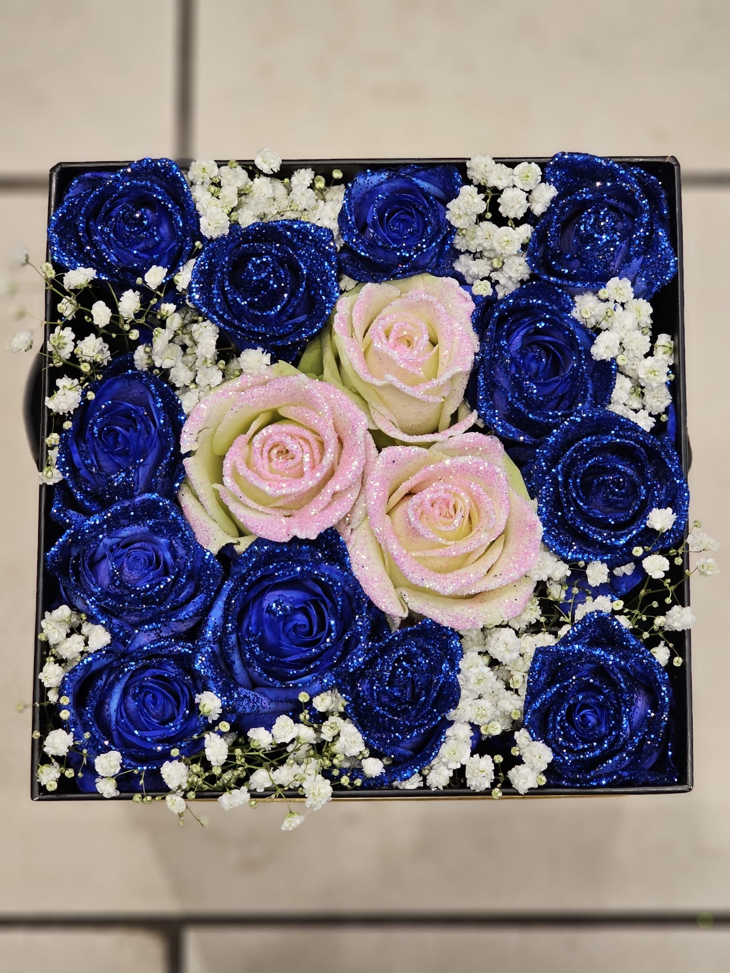 Midnight Blue - Glitter Rose Box