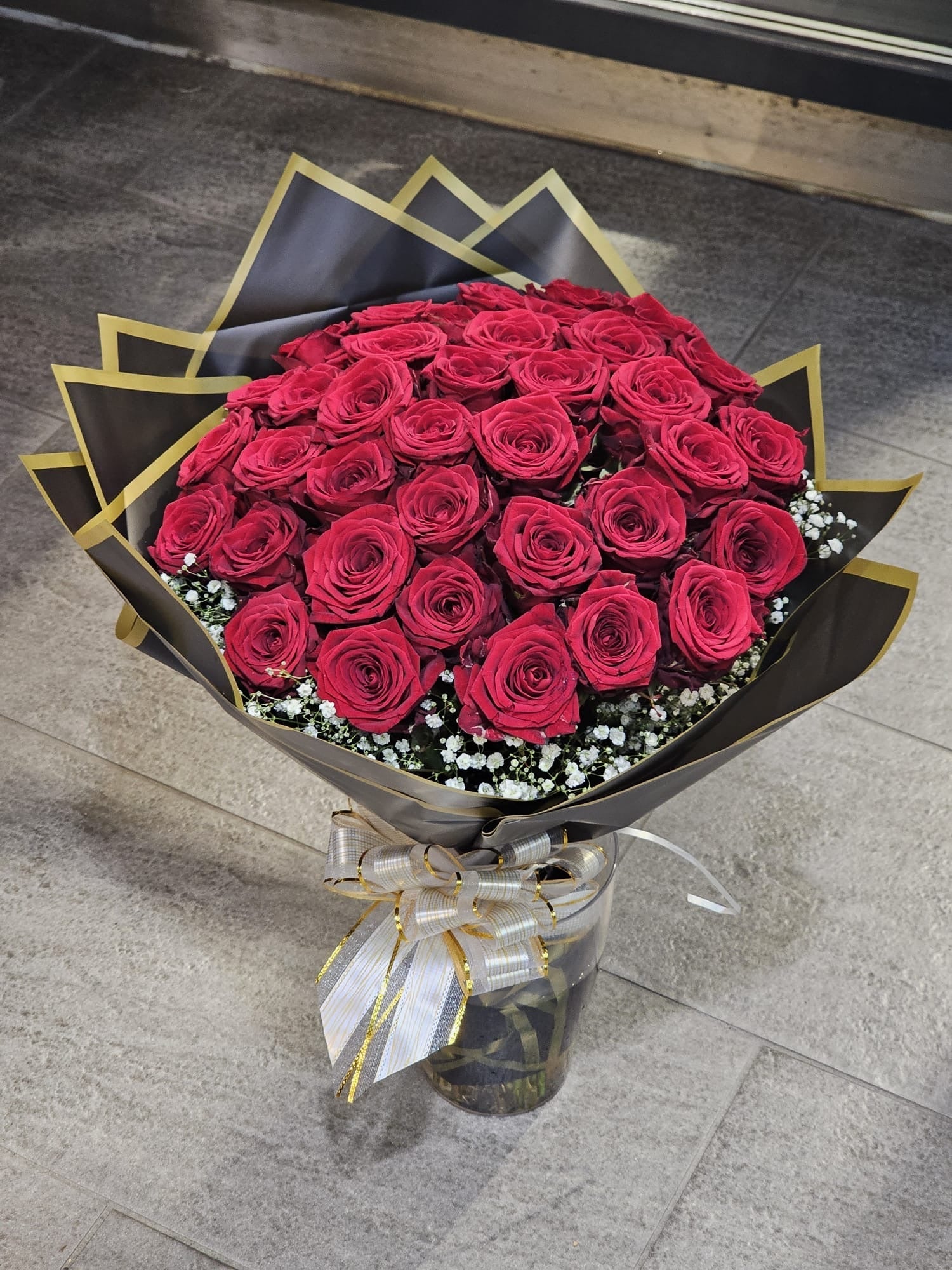 Rosa Herz – Blumenstrauß mit Ballon