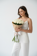 Beyaz Gül Buketi 40cm (10 Adet)